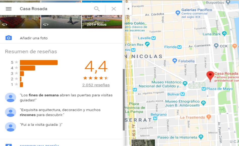 Google maps reviews